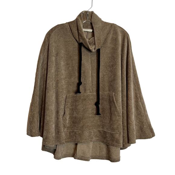 Goodnight Macaroon Cowl Neck Pullover Poncho Brown Womens Small - Picture 3 of 8